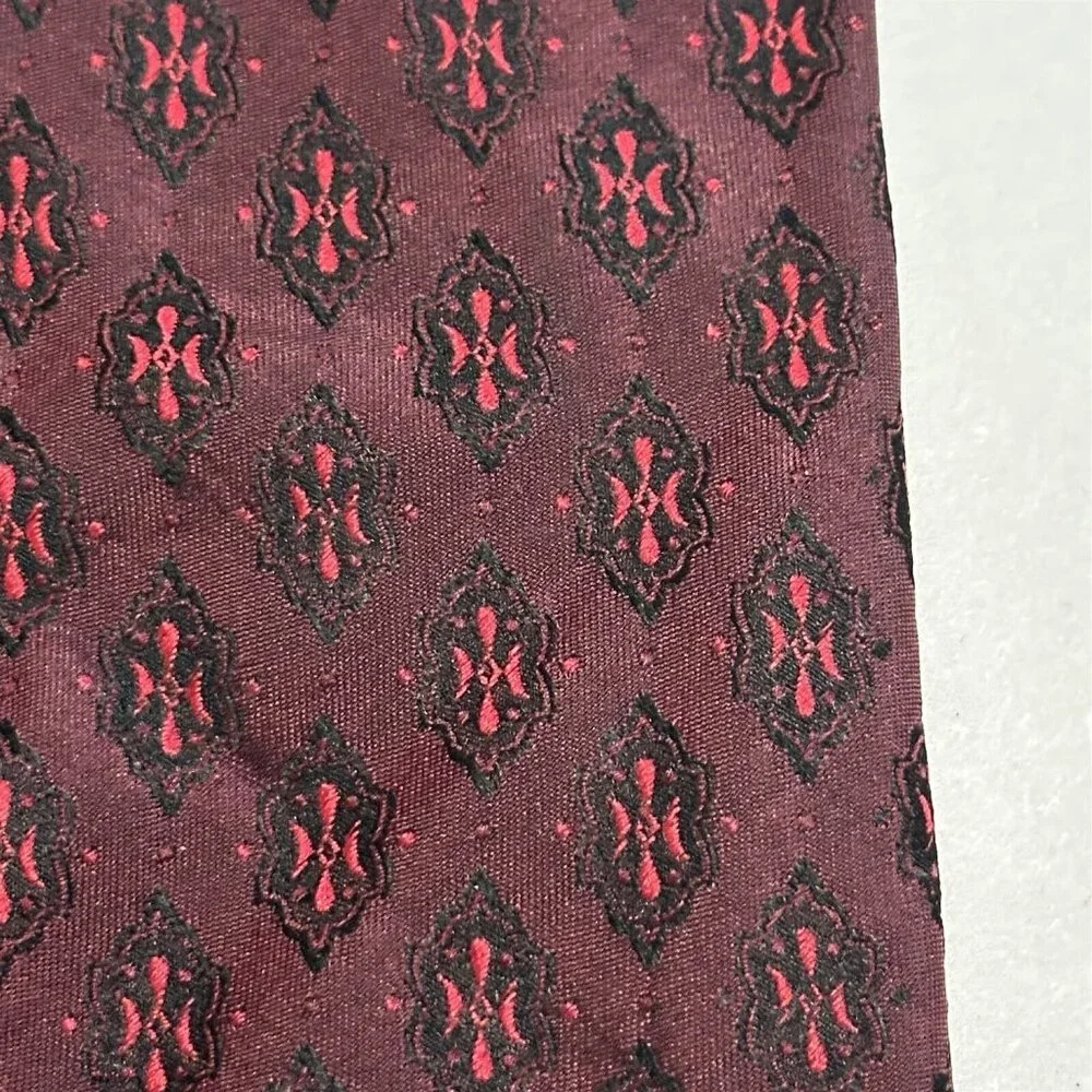 Vintage Christian Dior Made In France Mens Silk Necktie Geometric Tie